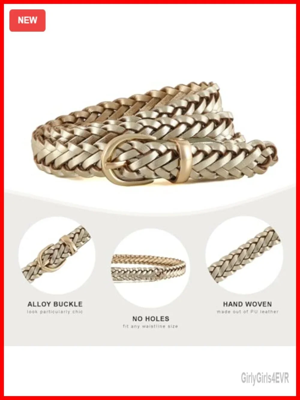 Faux Leather Thin Braided Skinny Belt Adjustable Woven Waist Cinch